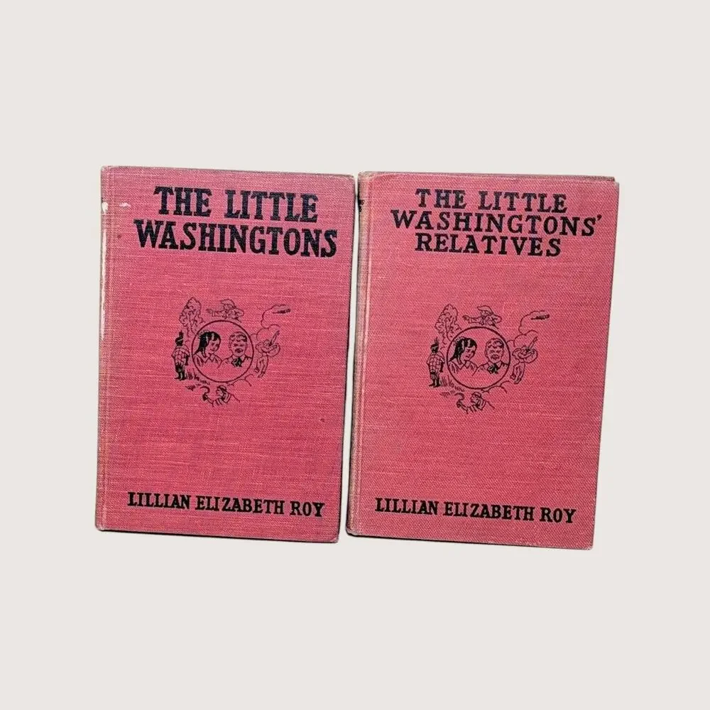 Antique The Little Washingtons Two Hardcover Book Set By Lillian Elizabeth Roy